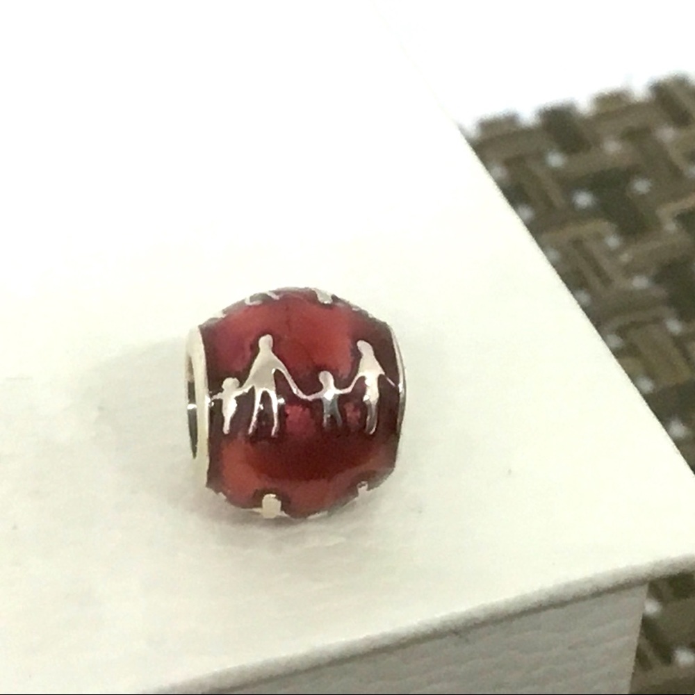 Pandora Rich Burgundy “Family Bonds” Enamel Charm!